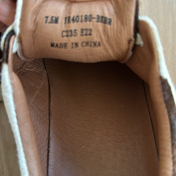 FRYE women’s ivy low lace leather suede sneakers cow print 7.5 - Picture 5 of 6